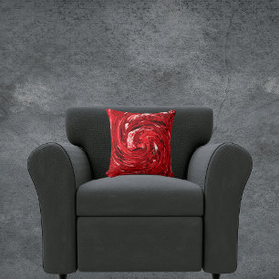 Red Black White Swirl Kudde