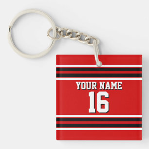 Red Black White Team Jersey Anpassningsbar Number