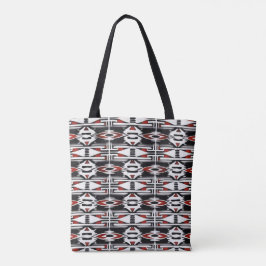 Red, Black & White Tribal Tapestry Tygkasse
