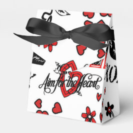 Red Black White Valentine Motif Favor Box Presentaskar