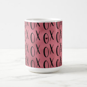Red Black XOXO Heart Kaffemugg