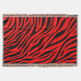 Red Black Zebra ränder Print Filt