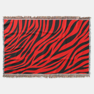 Red Black Zebra ränder Print Filt