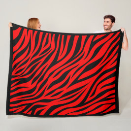 Red Black Zebra ränder Print Fleece Blanket