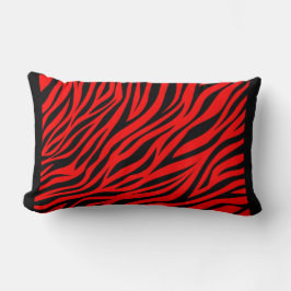 Red Black Zebra ränder Print Lumbarkudde