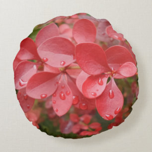 Red Blad Round Pillow Rund Kudde