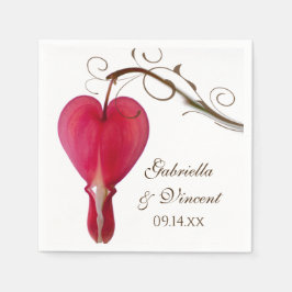 Red Bleeding Hearts Blommigt Bröllop Pappersservett