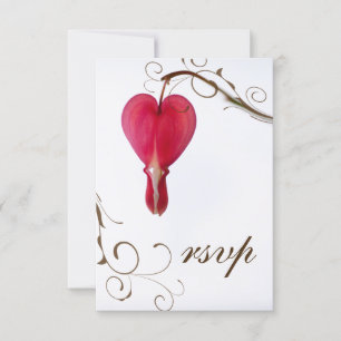 Red Bleeding Hearts Flowers Bröllop OSA Kort