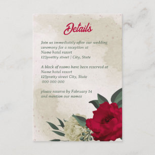 Red blek gula blommor bröllop tilläggskort