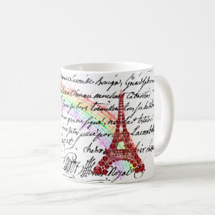Red Bling Eiffel Torn Kaffemugg