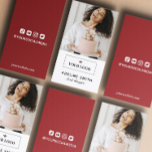 Red Bloggare Influencer Social Media Photo & Logot Visitkort<br><div class="desc">affärskort för chic av bloggare,  receptgenerator,  inflytelserik och liknande med ditt profilfoto och din logotyp. På baksidan lägger du till dina social-mediekonton i svart mot mörkens röda bakgrund. Mockup-bild efter xvektor på Freepik</div>