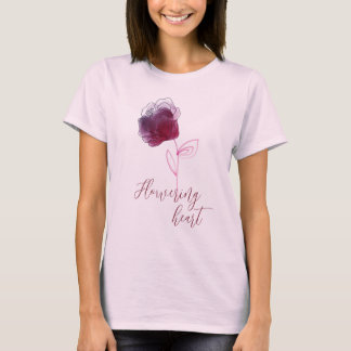 Red Blommar Heart T Shirt