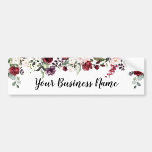 Red Blommigt Business Namn Bildekal