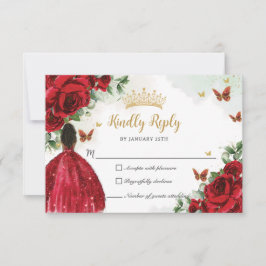 Red Blommigt Butterflies Princess Dress Quinceañer OSA Kort