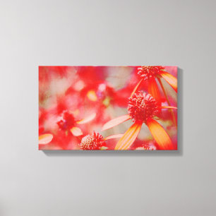 Red Blommigt Canvas Art