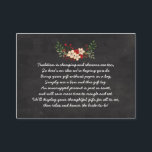 Red Blommigt Chalkboard No wrap into möhippa Tilläggskort<br><div class="desc">Jag kärlek den här idén! En "ingen träff"-dusch elaken gästerna tar med sina gåvor oförpackade och sedan visningarna i värdinna på bord med märkre eller klistermärken. Det sparar tid och pengar! Anpassningsbar färg tillgänglig på begäran (kontakta formgivaren).</div>