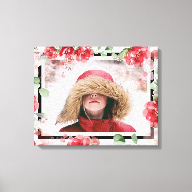 Red Blommigt Child Photo Canvas (Framsida)
