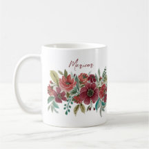 Red Blommigt Coffee Mugg