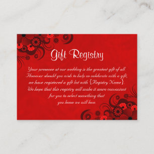 Red Blommigt Gothic Bröllop gift-registret Tilläggskort