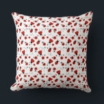 Red Blommigt Ladybugs Kudde<br><div class="desc">Röd blommigt ladybugs ©Decamp Studios</div>