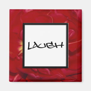 Red Blommigt Laugh Magnet