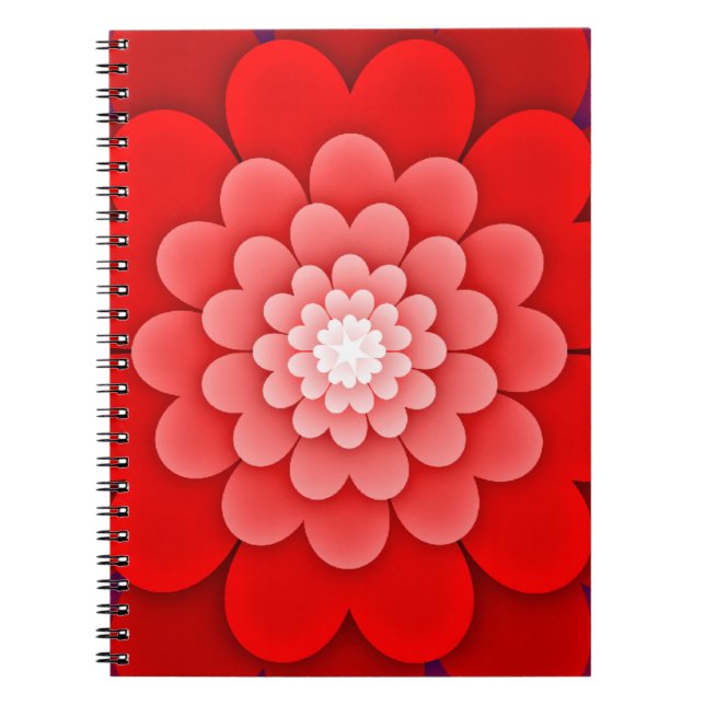 Red Blommigt Mandala-58566 Anteckningsbok (Framsidan)