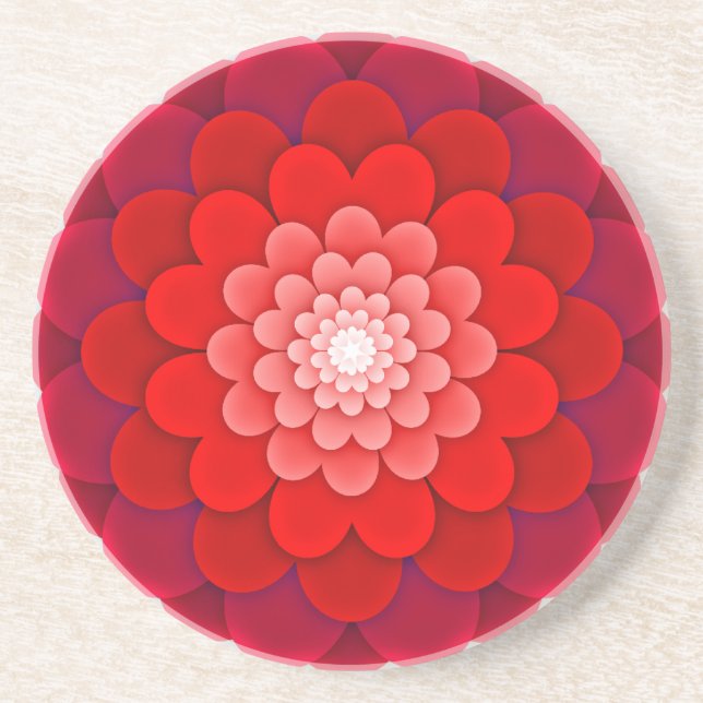 Red Blommigt Mandala-58566 Underlägg (Framsidan)