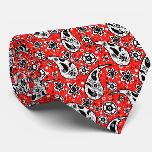 Red Blommigt Paisley Mönster Design Slips