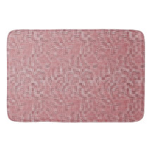 Red Blommigt Panel Bath Mat