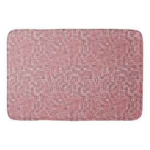 Red Blommigt Panel Bath Mat Badrumsmatta