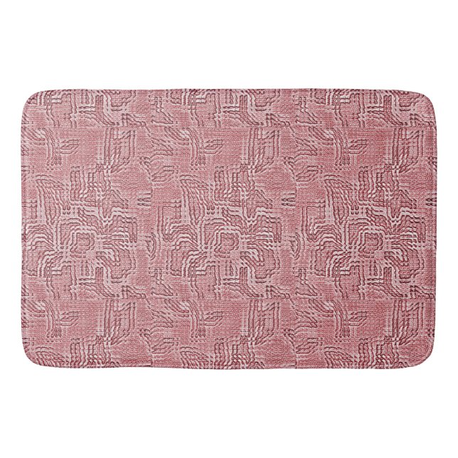 Red Blommigt Panel Bath Mat Badrumsmatta (Framsidan)