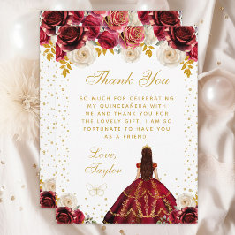 Red Blommigt Princess Quinceañera Tack Kort