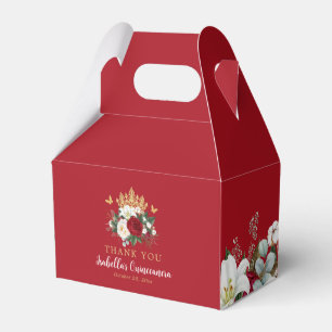 Red Blommigt Quinceañera Tack Presentaskar