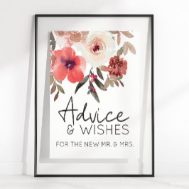 Red Blommigt Ro Elegant Advice Önskemål Poster
