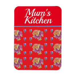 Red Blommigt Shabby chic Rosor Ro Morsa Kitchen Magnet