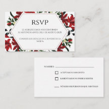Red Blommigt Spain Bröllop OSA Card