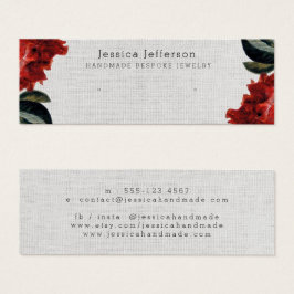 Red Blommigt Stud Earring Jewelry Small Visning Ca Litet Visitkort