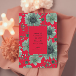 Red Blommigt Watercolor Botanical Boho Helgdag Car