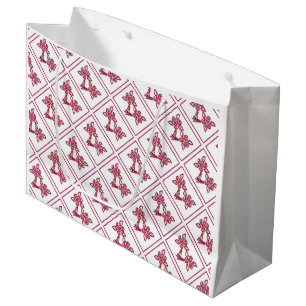 Red Blommönster Gift Bag