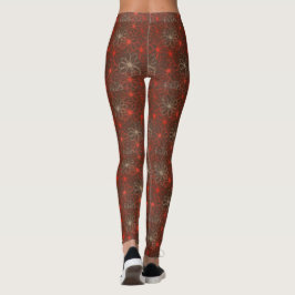 Red Blommönster Leggings