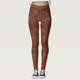 Red Blommönster Leggings