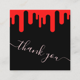 Red Blood Drip Halloween Theme Tack Gratitude Fyrkantigt Visitkort