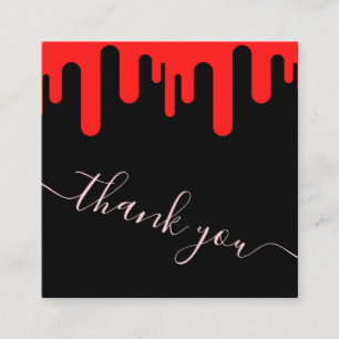 Red Blood Drip Halloween Theme Tack Gratitude Fyrkantigt Visitkort