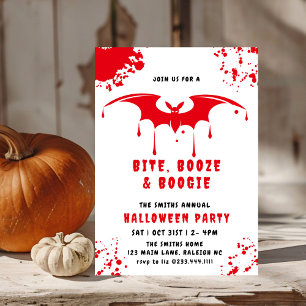 Red Blood Dripping Fladdermus Vampire Halloween fe Inbjudningar