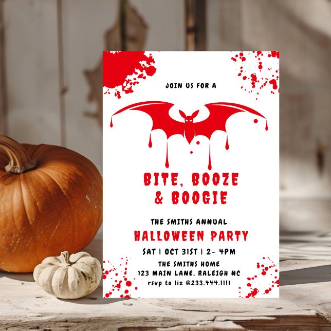 Red Blood Dripping Fladdermus Vampire Halloween fe Inbjudningar (Skapare uppladdad)