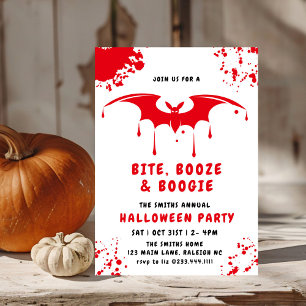 Red Blood Dripping Fladdermus Vampire Halloween fe Inbjudningar
