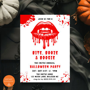 Red Blood Dripping Fladdermus Vampire Halloween fe Inbjudningar