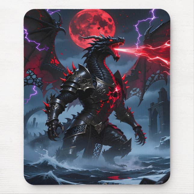 Red Blood Moon Black Dragon Fantasy Gaming Musmatta (Framsidan)