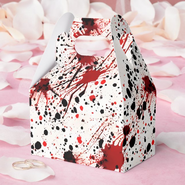 Red Blood Splatter Mönster Presentaskar (Bröllop)