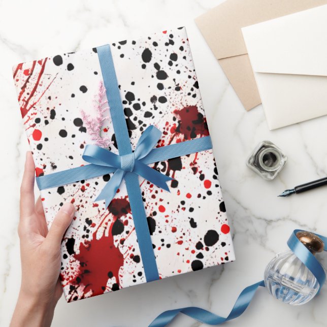 Red Blood Splatter Mönster Presentpapper (Gifting)